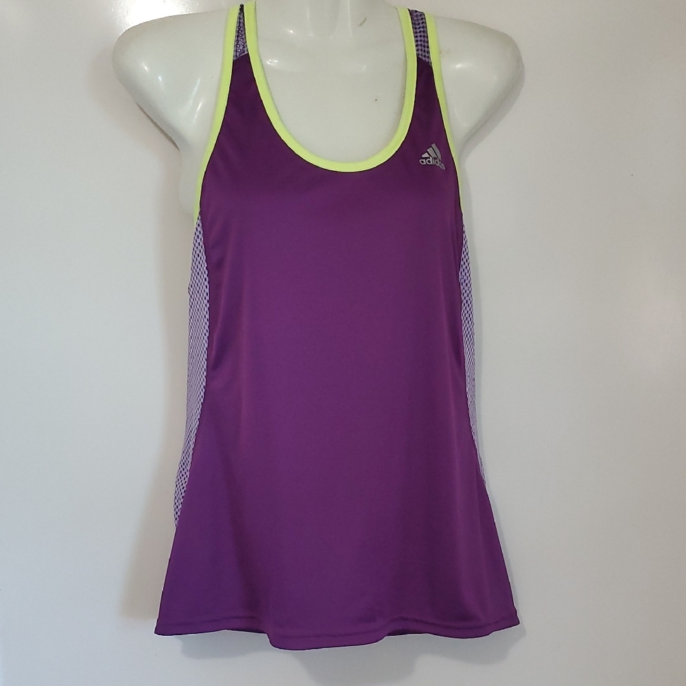 Adidas Purple and Yellow Tank Top